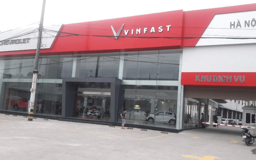 Dự án vách kính mặt dựng hệ Spider-Showroom VinFast Yên Nghĩa-Hà Đông