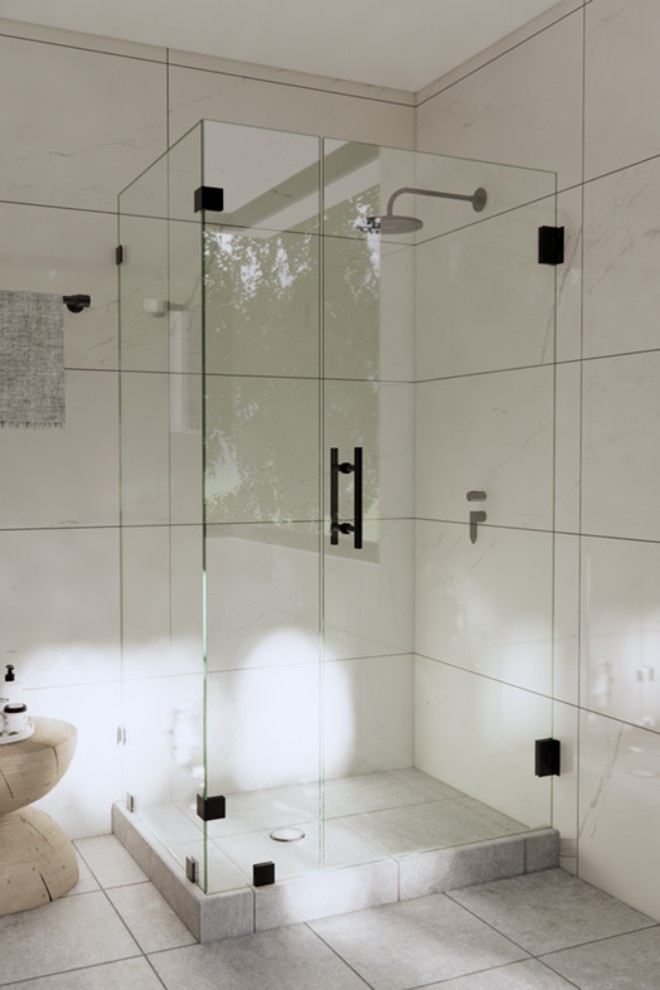 Mẫu phòng tắm kính vuông góc cho diện tích phòng nhỏ